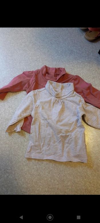 Lot de 2 sous pulls col roulé rose Vertbaudet