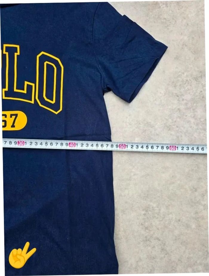 T-shirt Ralph Lauren S coupe col rond bleu Homme Men tee20b - photo numéro 5