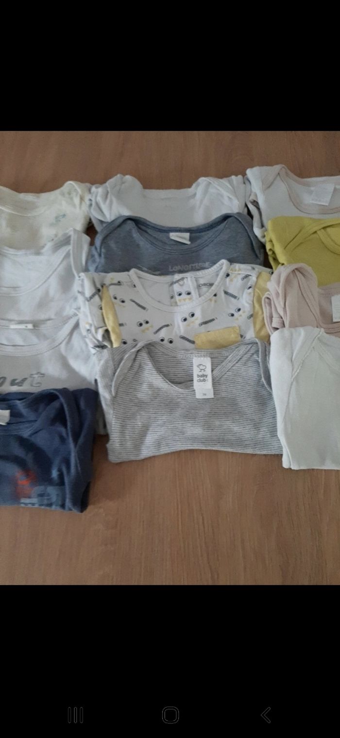 Lot de 12 bodys manches courtes taille 12 mois