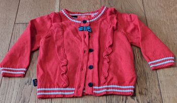 Veste rouge avec noeud 3 mois