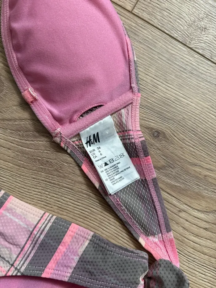 Maillot de bain rose gris 2 pièces - photo numéro 4