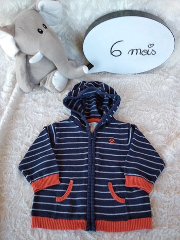 Gilet zippé veste à capuche Garçon 6 mois Obaïbi