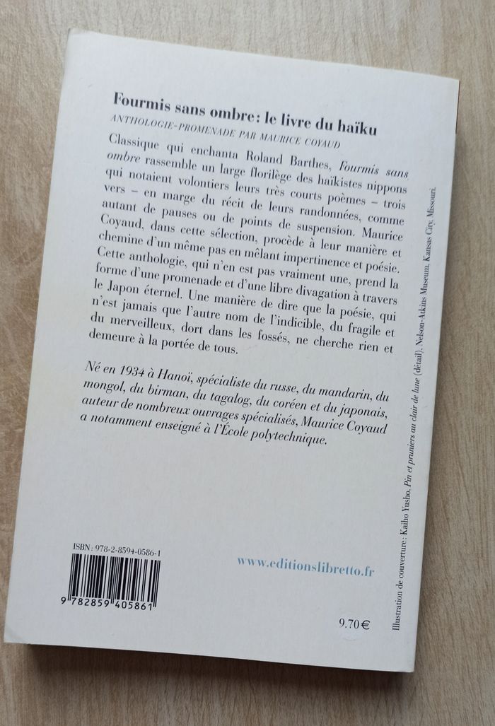🌸 Livre Fourmis sans ombre le livre de haïku 🌸 - photo numéro 2