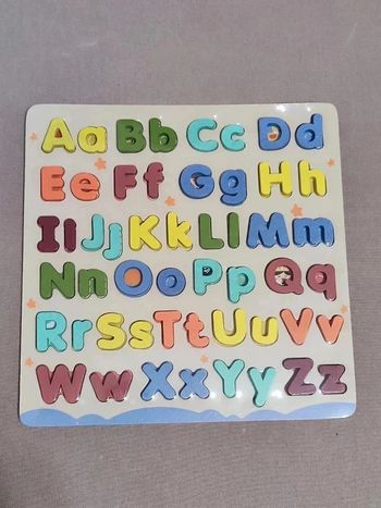 Puzzle en bois éducatif lettres et couleurs