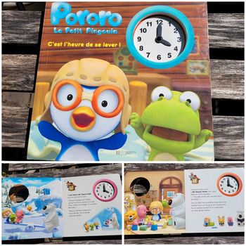 Pororo le petit Pingouin 🐧 C'est l'heure de se lever 🕰 livre animé d'une horloge (72)