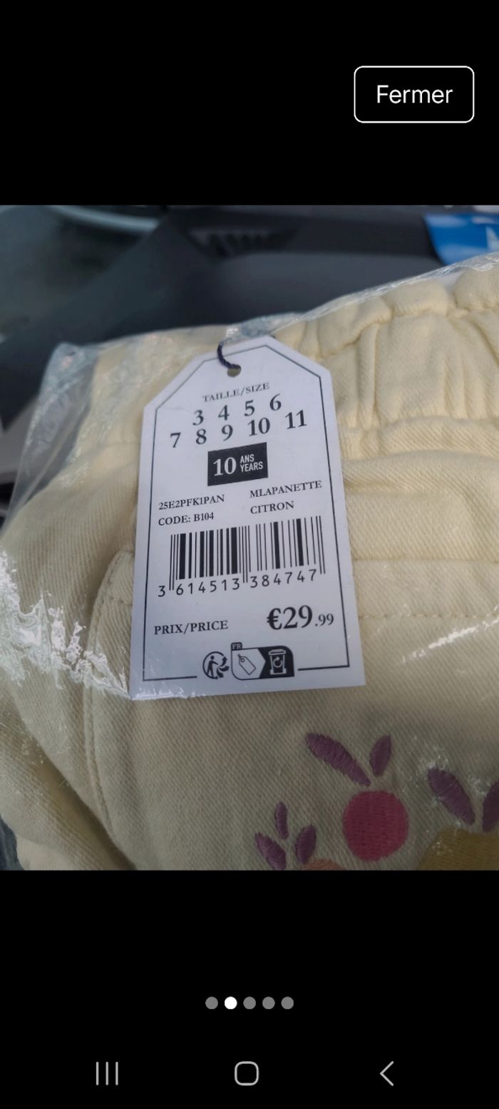 Pantalon neuf 10 ans sergent major fille - photo numéro 2