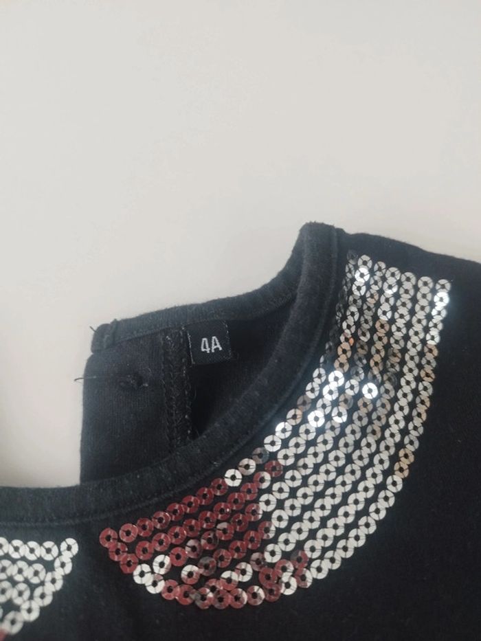 T-shirt manches longues strass 4 ans - photo numéro 2