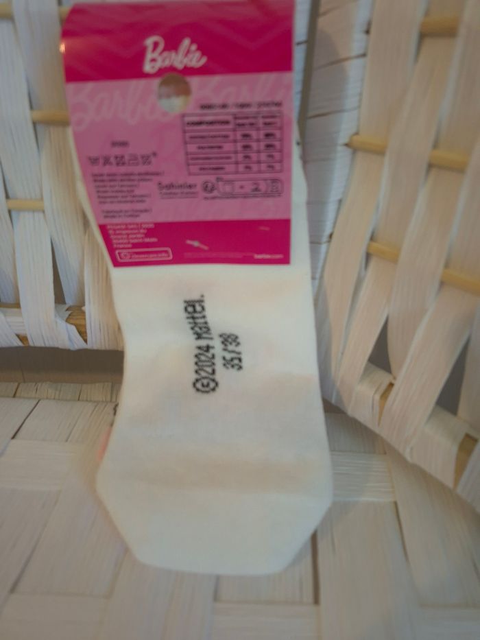 💕 joli Lot 3 paires de Socquettes Barbie fille Tendance Barbiecore - T. 35-38 - Neuves💕 - photo numéro 4