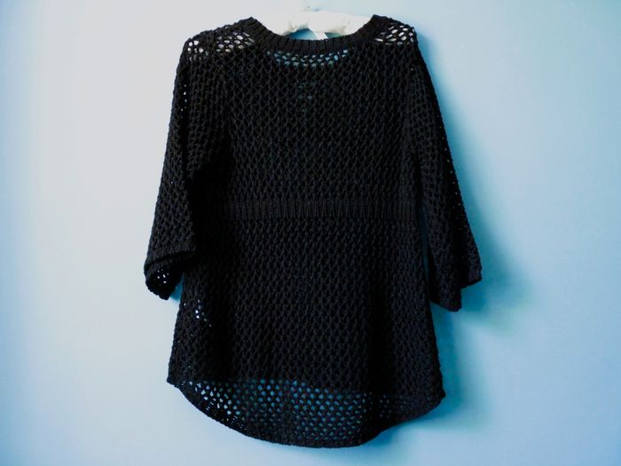 Pull femme Teddy smith S 36 manches 3/4 noir maille crochet neuf - photo numéro 3