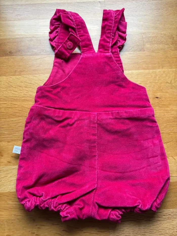 Salopette short velours la compagnie des petits 3 mois fille - photo numéro 3