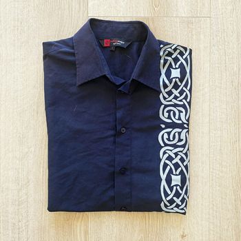 Cutting Edge Chemise Samoan Maori Homme Exclusive Vintage Y2K Tribal en très bon état (Taille L)