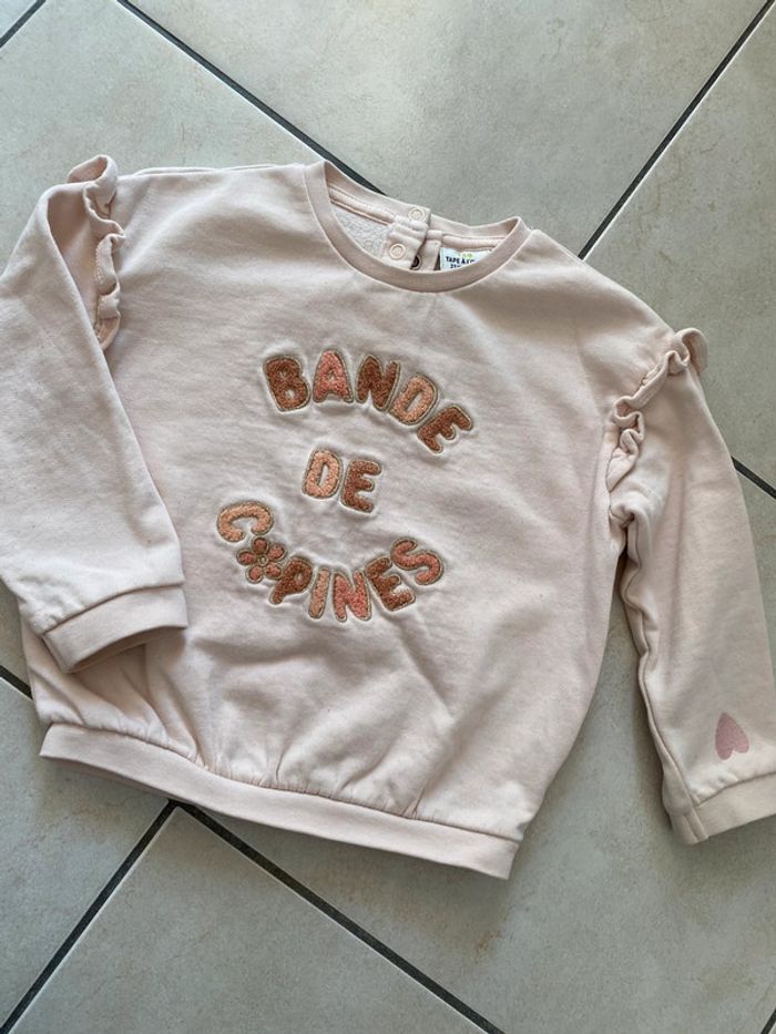 Pull sweat fille rose pastel Tape à l’œil 23 mois - photo numéro 2