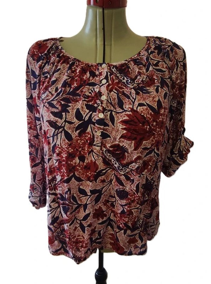 Tunique fleurie Zamba  44 blanc multicouleurs