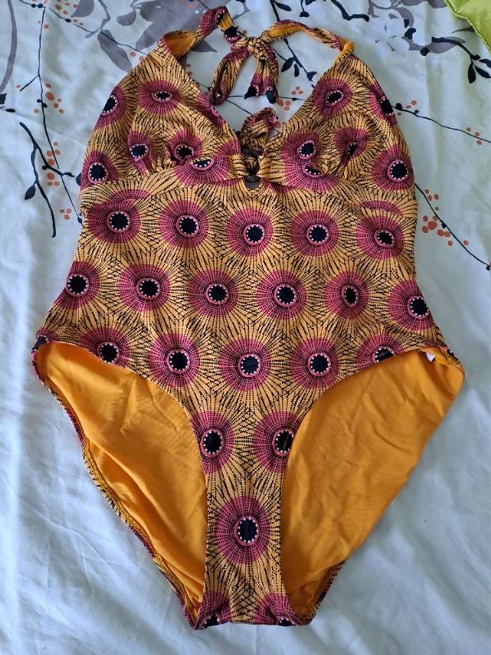 maillot de bain 1 pièce kiabi orange 44