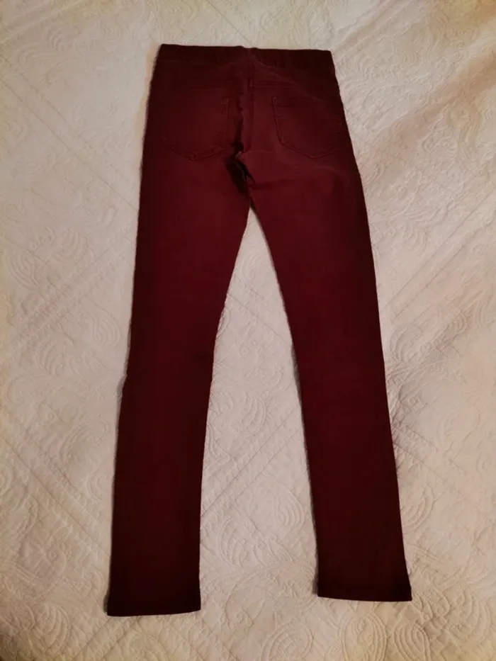 Jeggings pantalon slim bordeaux - FPC - 11 ans - photo numéro 2