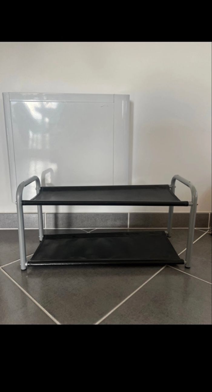 Meuble chaussures gris et noir BUT