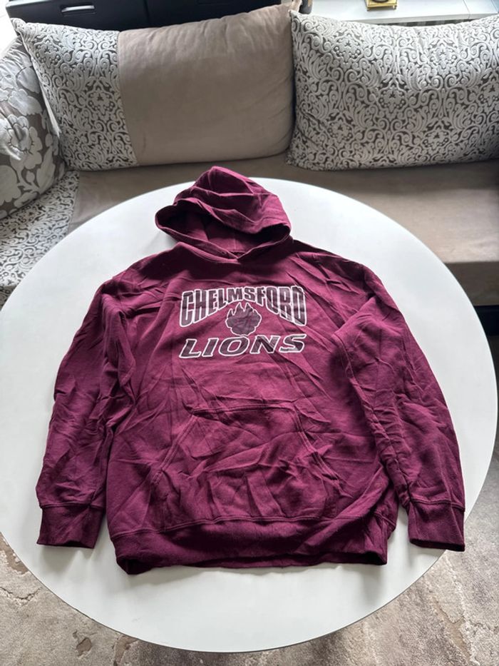 Sweat à capuche bordeaux Crawford Lions– Gildan DryBlend – Taille M