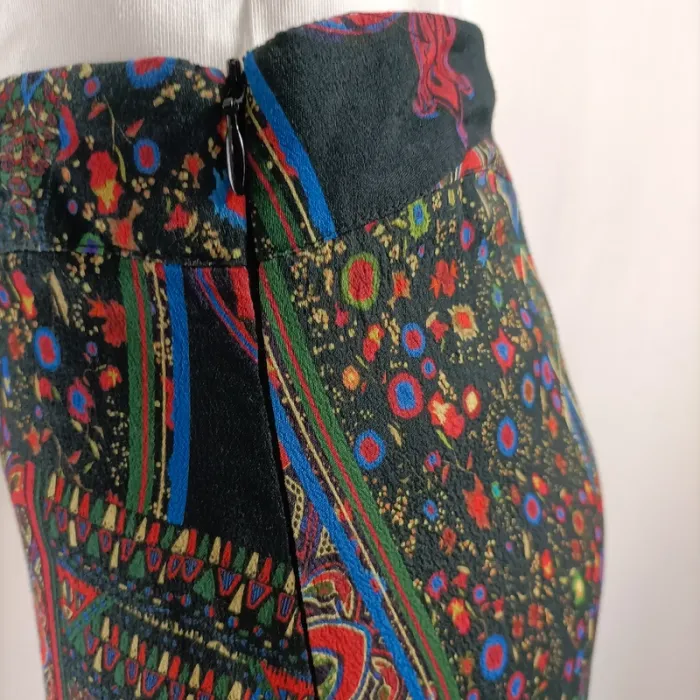 Pantalon large Desigual taille 40 coupe fluide imprimé bohème coloré - photo numéro 4