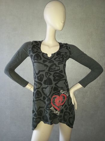 tunique grise avec coeurs desigual taille 36/38