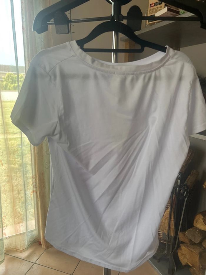 Teeshirt blanc nounours rose devant - photo numéro 2