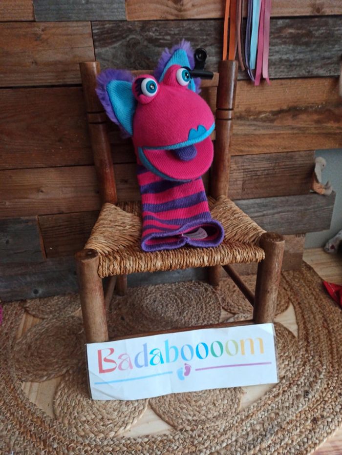 Peluche marionnette the puppet company tbe chaussette kitty