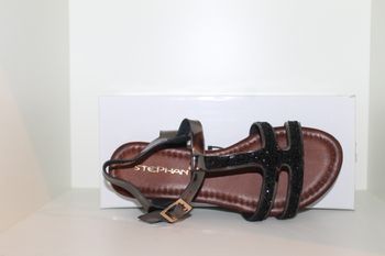 belle sandales spartiates lanières noires strass 36