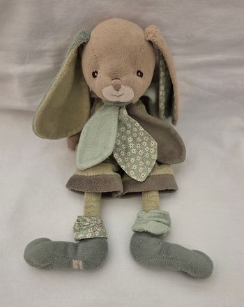Doudou peluche Lapin vert 30 cm - Bukowski