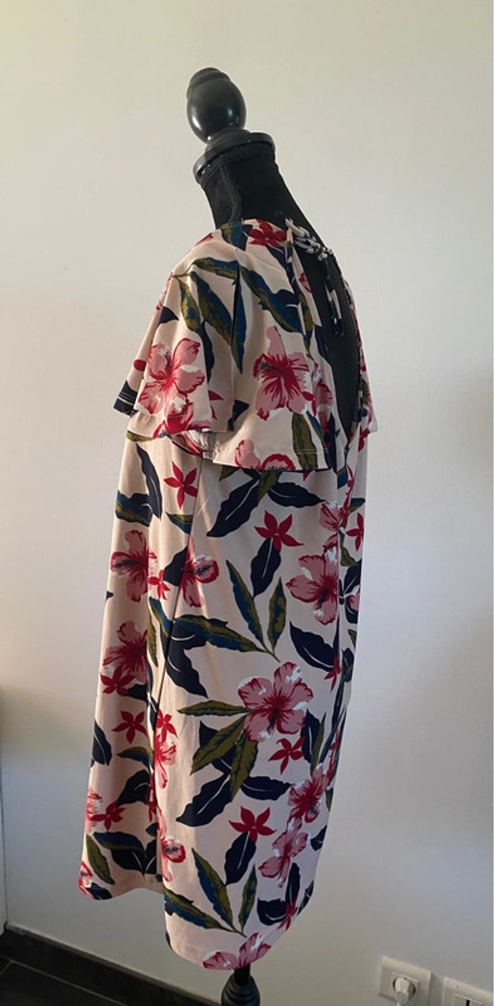 Robe d'été Mango rose à fleurs marine taille XS - photo numéro 5