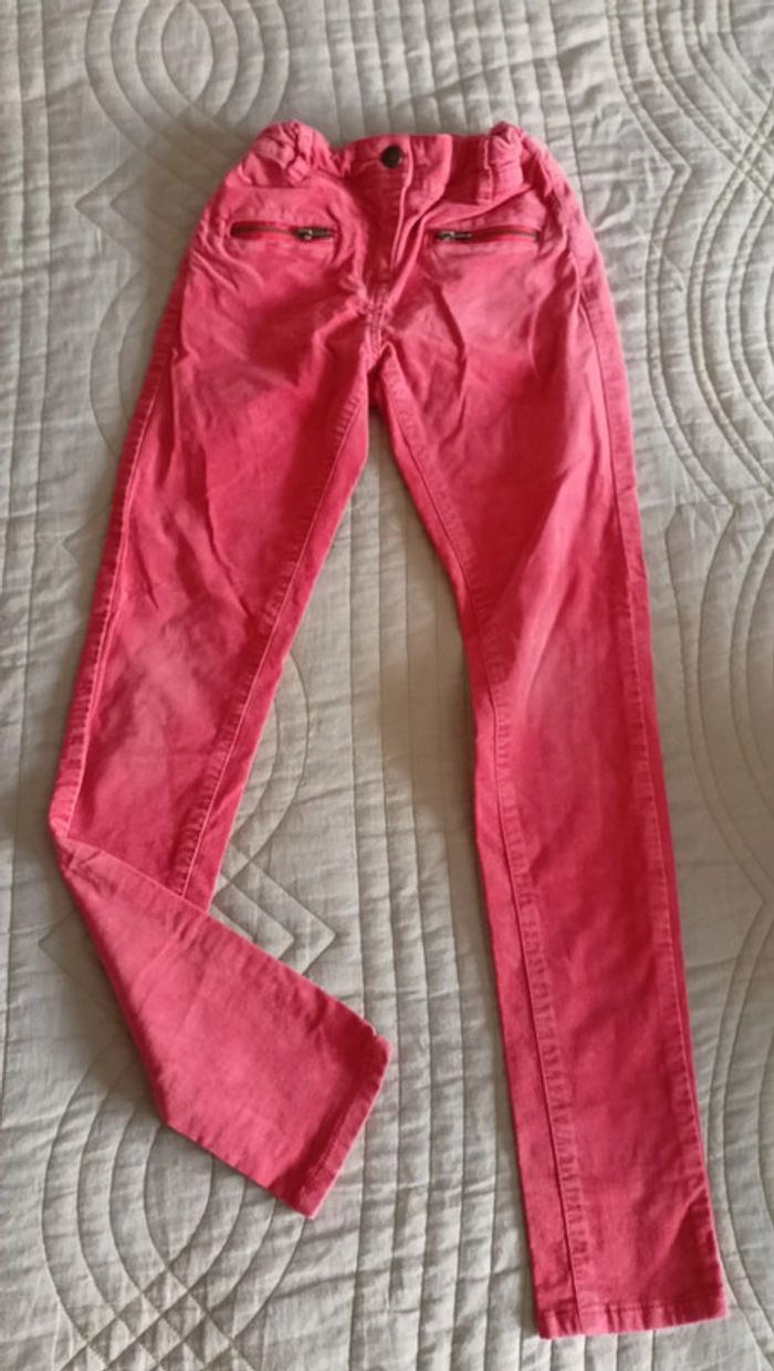Jean skinny corail taille réglable 9 ans