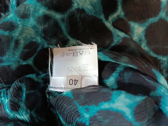 Blouse 100% soie 🪻 Kookaï - Noir & turquoise - photo numéro 7