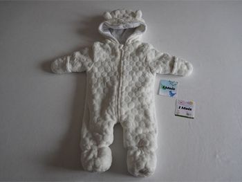 Combi pilote en velours blanche écru Kiabi Taille : 1 mois 52/55 cm 4kg