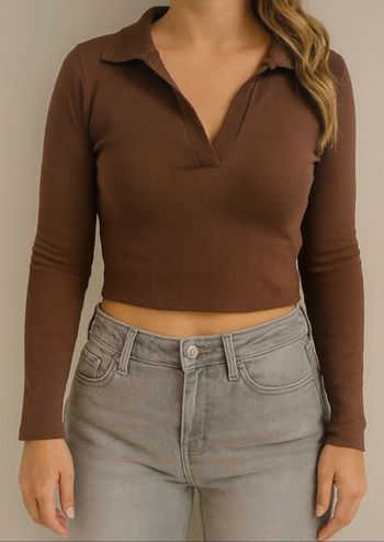 Haut court marron Zara taille 38