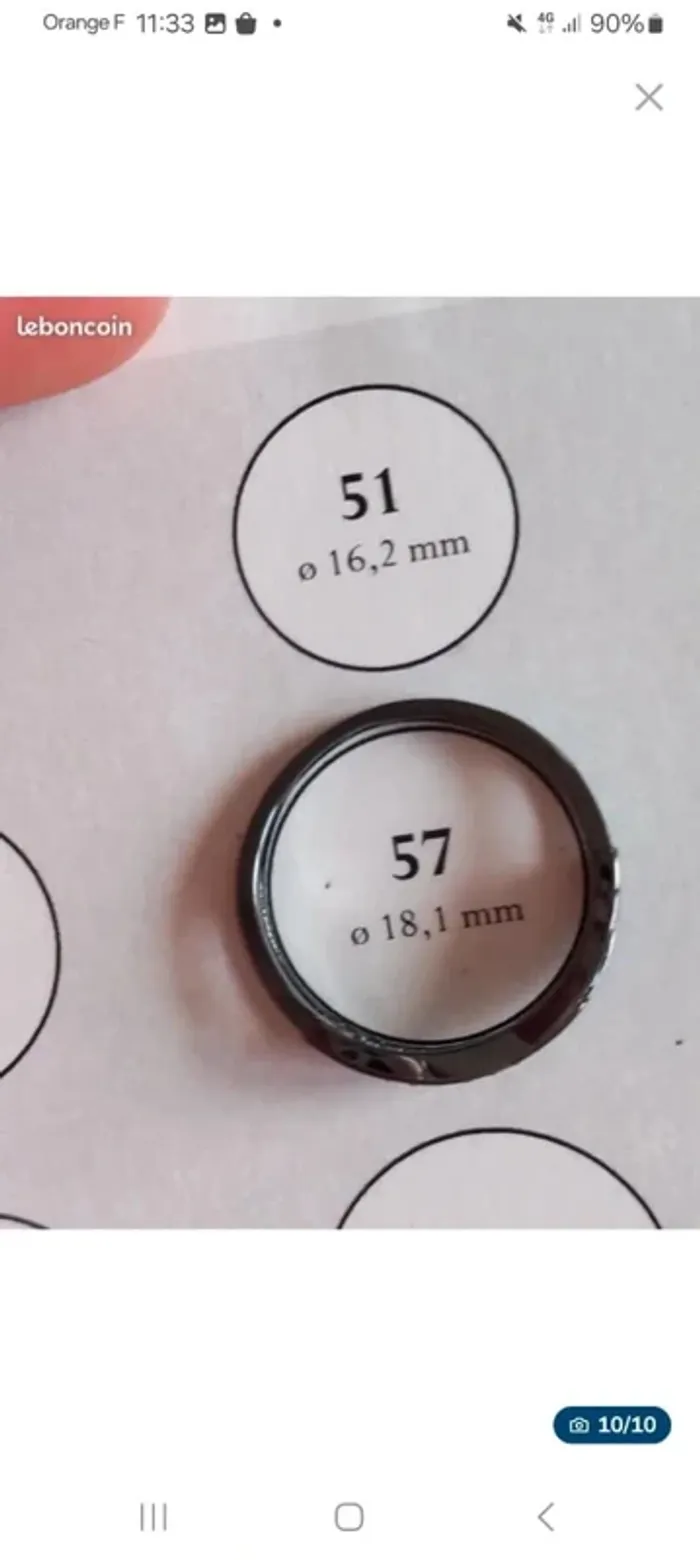 Bague acier noir et rose taille 57 - photo numéro 3