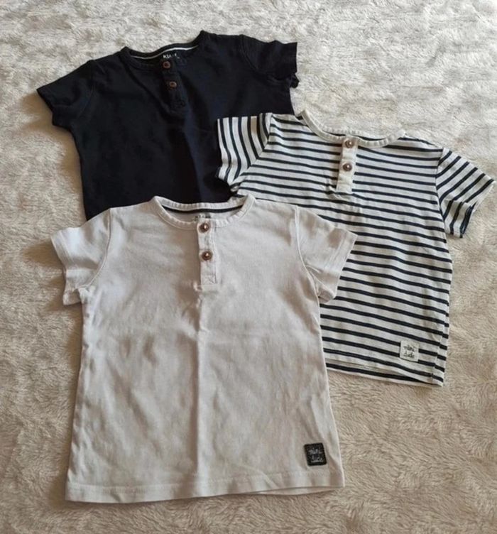 Lot 3 tee shirts 18 mois manches courtes Kiabi