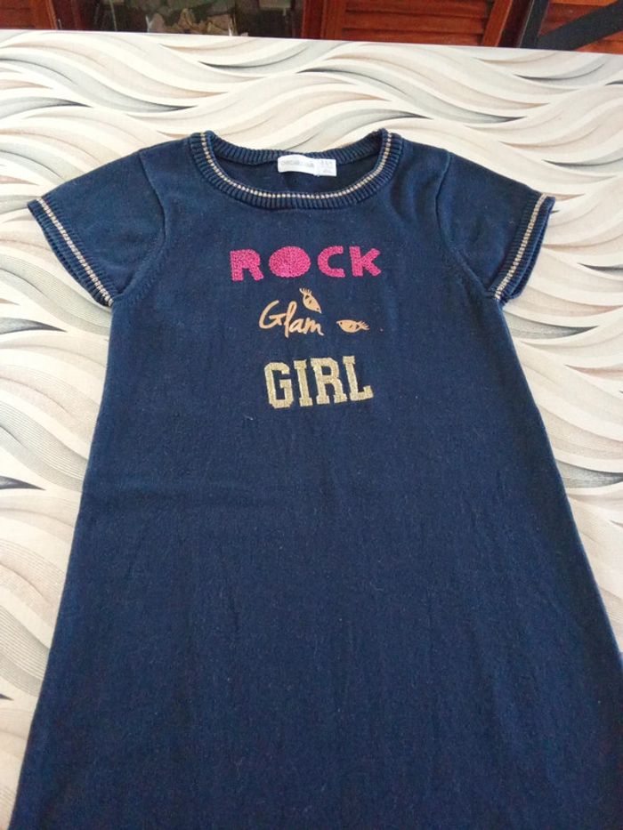 Robe bleu marine écriture rock 8 ans orchestra - photo numéro 2