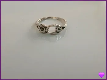 Bague lune et soleil en acier inoxydable