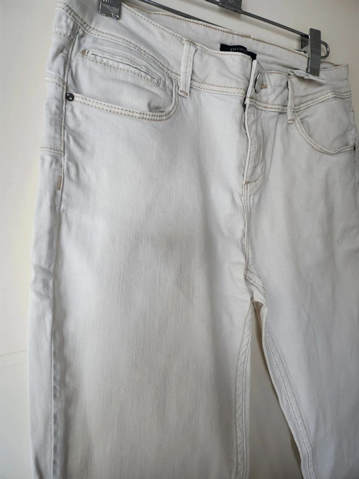 Jean droit blanc elasthanne Promod