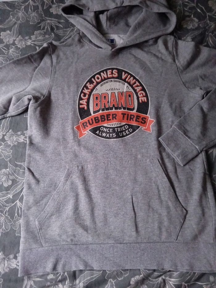 Sweat à capuche gris 14 ans Jack&Jones
