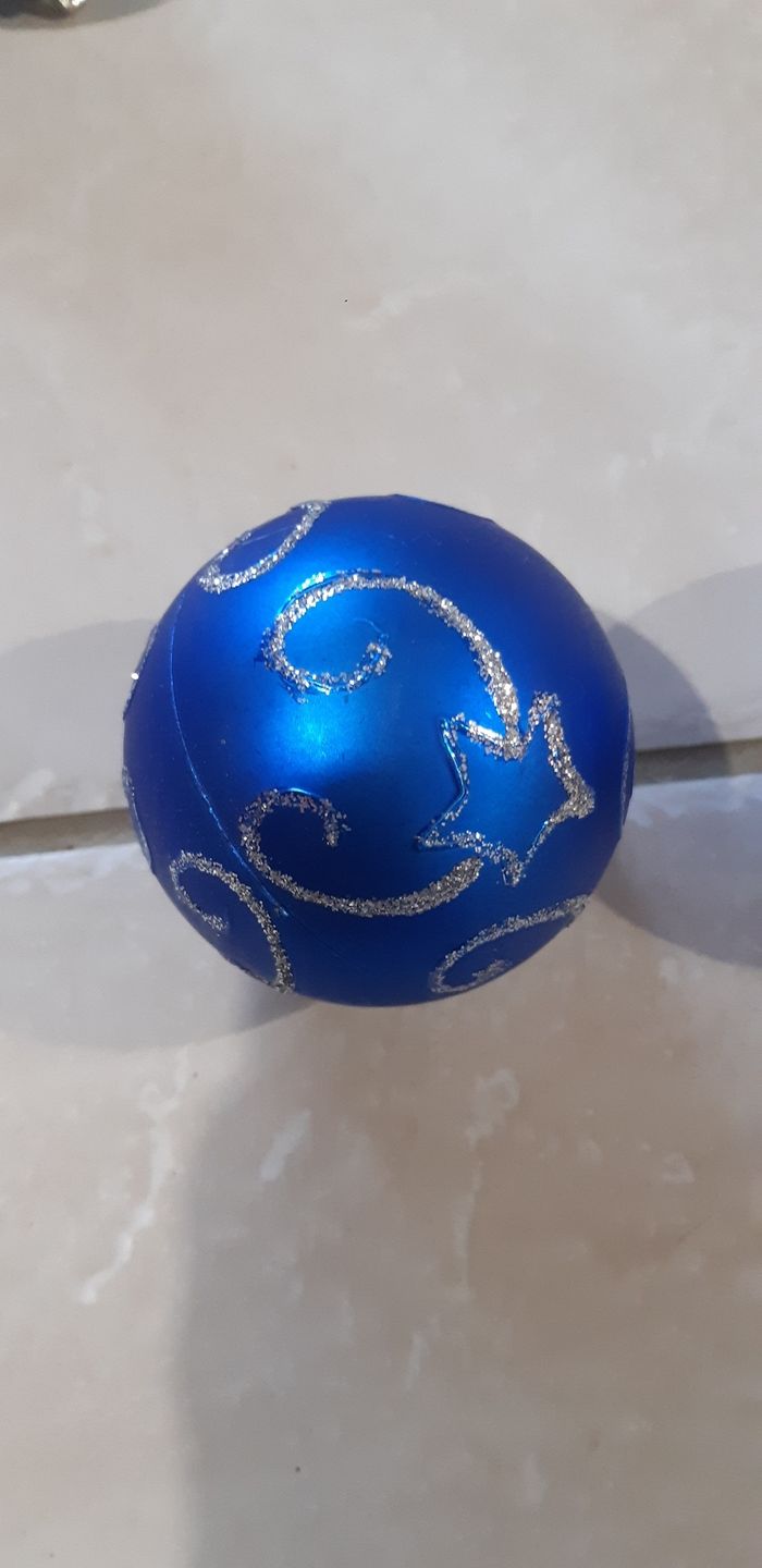 Boules de Noël  bleues et argent - photo numéro 4