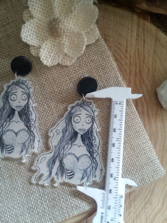 Boucles d'oreilles noires et blanches - photo numéro 2