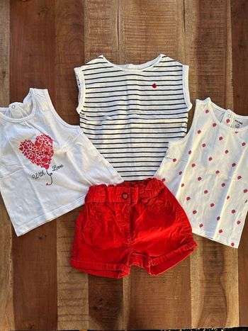 Débardeurs et short bébé fille 12 mois 