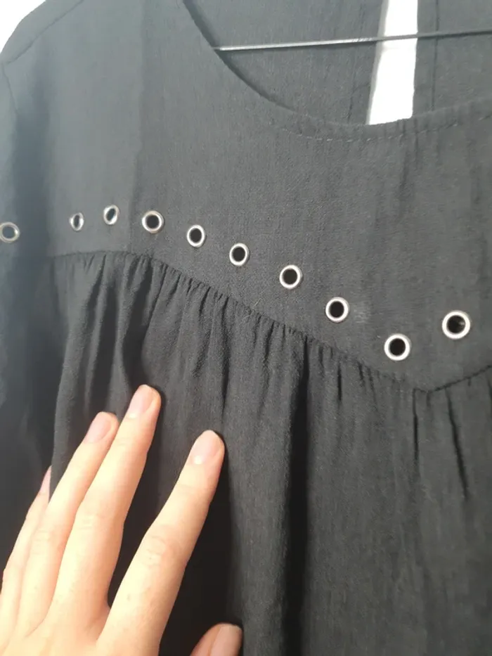 Blouse noire en coton - photo numéro 3