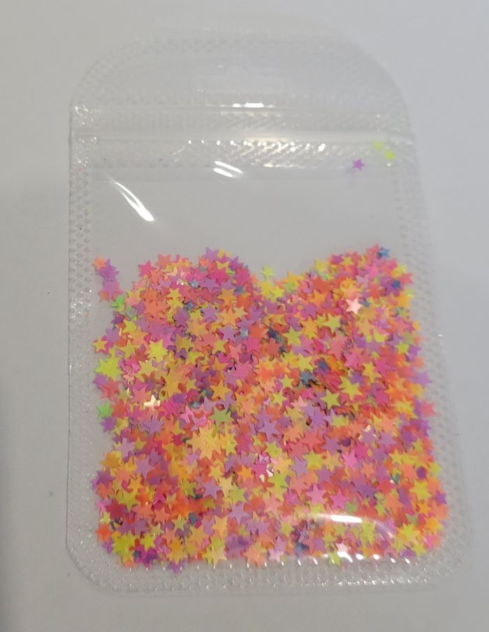 LOT DE 3 SACHETS CONFETTIS DECO DE TABLE ETOILES FLUO DISCO ANNEE 80 SOIREE FETE - photo numéro 4