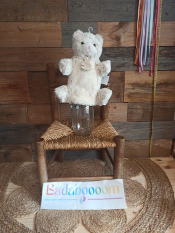 Peluche marionnette chat les z'animoos histoire d'ours tbe
