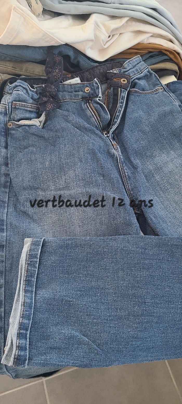 Lot 7 jeans fille 12 ans vertbaudet okaidi tao tape à l'œil - photo numéro 2