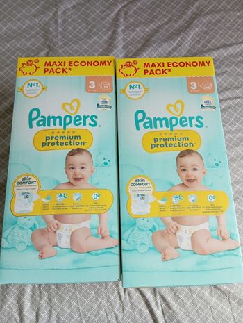 2 cartons pampers premium protection taille 3 neuf jamais ouvert 