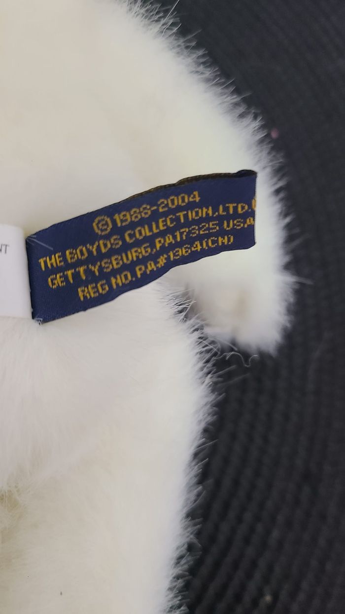 Peluche Doudou The Boyds Collection Ours Bears Blanc / Rose Articulée Limited - photo numéro 3