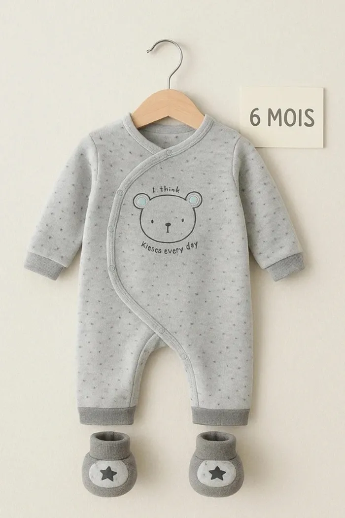 Pyjama une pièce sans pieds + chaussons 6 mois