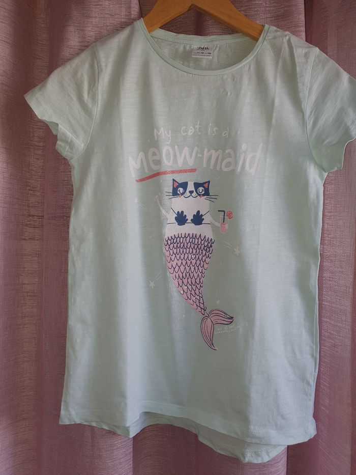 tee shirt vert bleu très clair