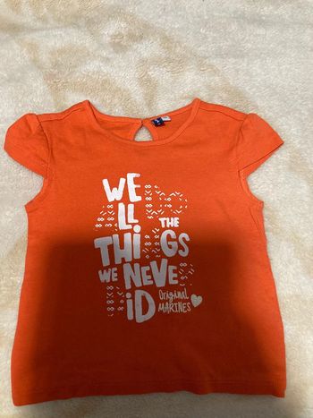 Tee shirt orange original marines taille 12 mois